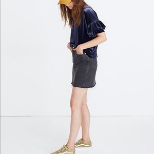 Madewell Velvet Ruffle-Sleeve Tee